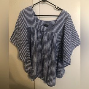Chelsea & Theodore Blue Striped Top - Size 2x